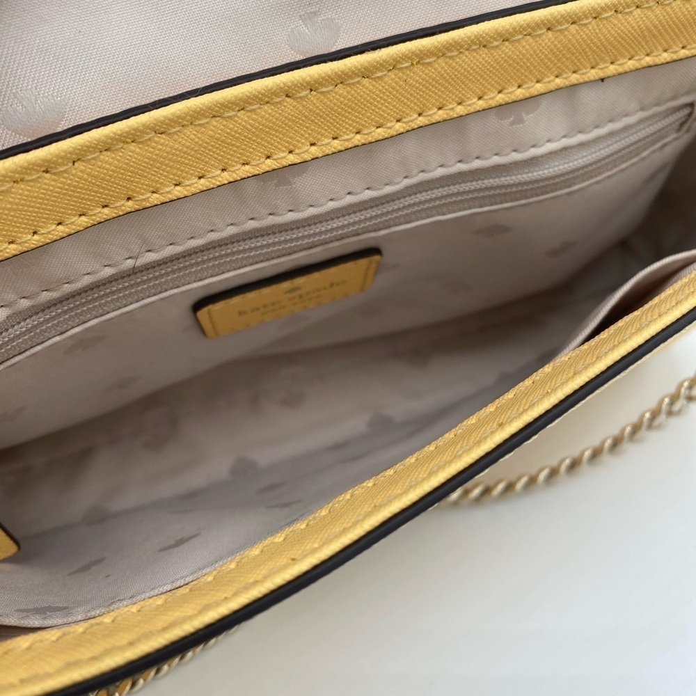 Kate Spade Women's Leather Laurel Way Greer Crossbody Bag Daybreak Yellow Small - Picture 8 of 9